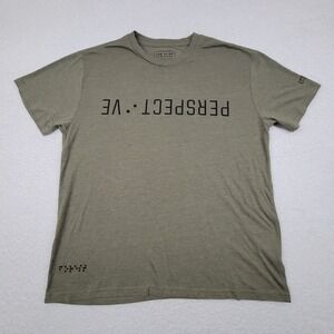 Two Blind Brothers Crewneck Perspective T-Shirt Mens XL Green USA Short Sleeve‎
